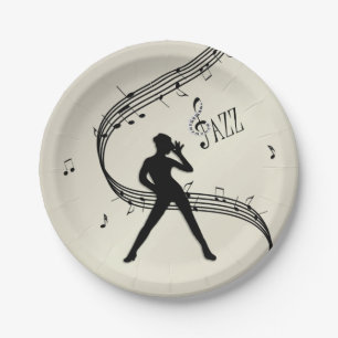Jazz Dance Golden Music   Paper Plates
