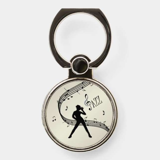 Jazz Dance Golden Music Phone Ring Stand (Front)