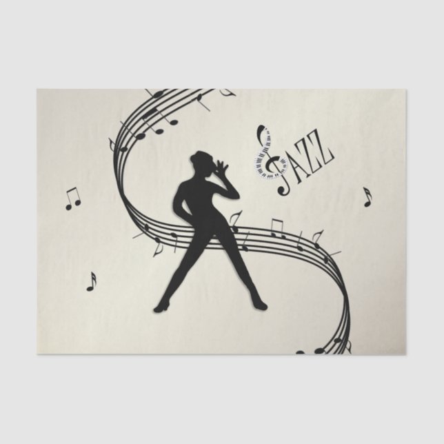 Jazz Dance Golden Music Tissue Paper (Front)