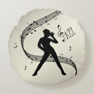 Jazz Dance Golden Round Pillow