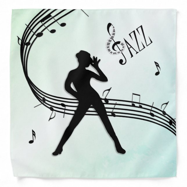 Jazz Dance Green Music Bandana (Front)