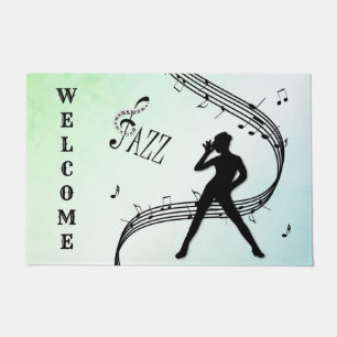 Jazz Dance Green Music  Doormat