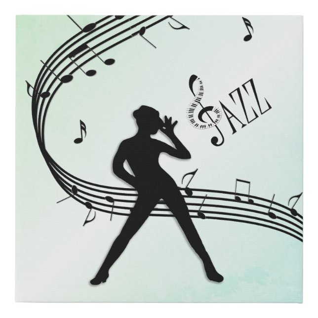 Jazz Dance Green Music Faux Canvas Print (Front)