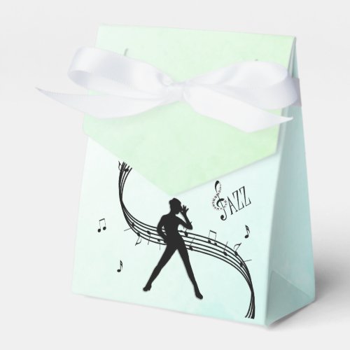 Jazz Dance Green Music Favor Boxes