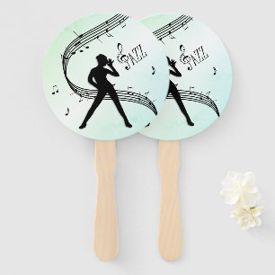 Jazz Dance Green Music Hand Fan