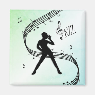 Jazz Dance Green Music Magnet
