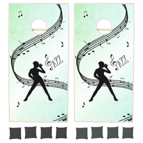 Jazz Dance Green Music Regulation Cornhole Boards