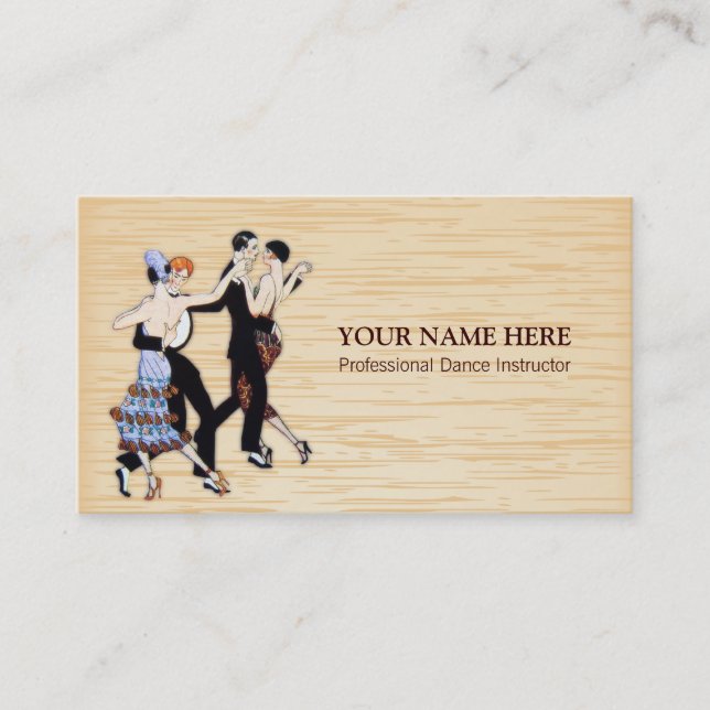 Jazz Dance Instructor Business Card Template (Front)