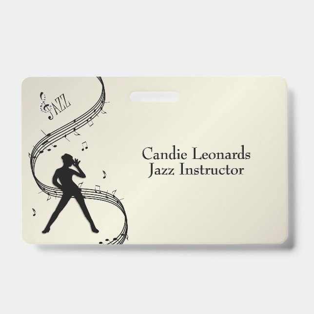 Jazz Dance Instructor with Name a/ Station Golden  Badge (Front)