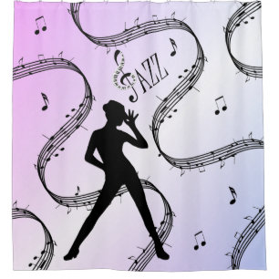 Jazz Dance Light Purple Music Shower Curtain