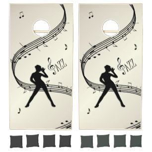 Jazz Dance Music Regulation Cornhole Boards Set
