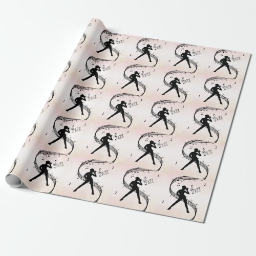 Jazz Dance Peach Tones Music Wrapping Paper