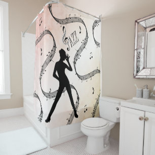Jazz Dance Peachy Music  Shower Curtain