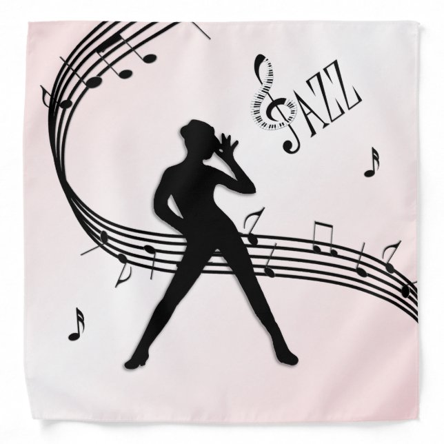 Jazz Dance Pink Music Bandana (Front)