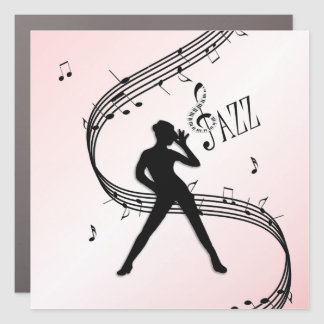 Jazz Dance Pink Music Car Magnet