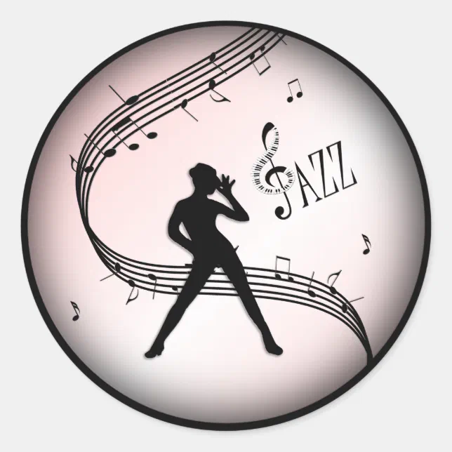 Jazz Nice Sticker Jazz Dance Pink Music Classic Round Sticker | Zazzle