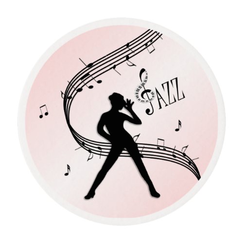 Jazz Dance Pink Music Edible Frosting Rounds