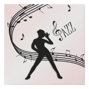 Jazz Dance Pink Music Faux Canvas Print