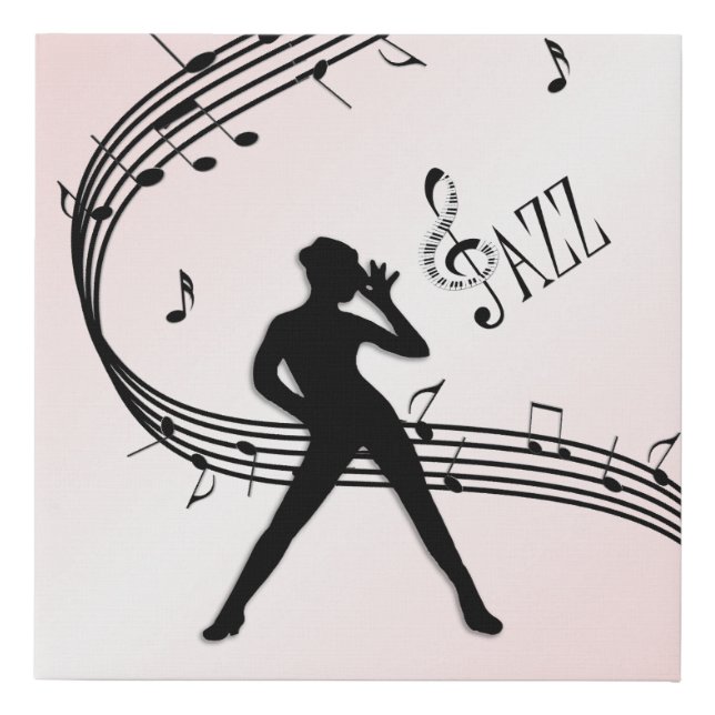 Jazz Dance Pink Music Faux Canvas Print (Front)
