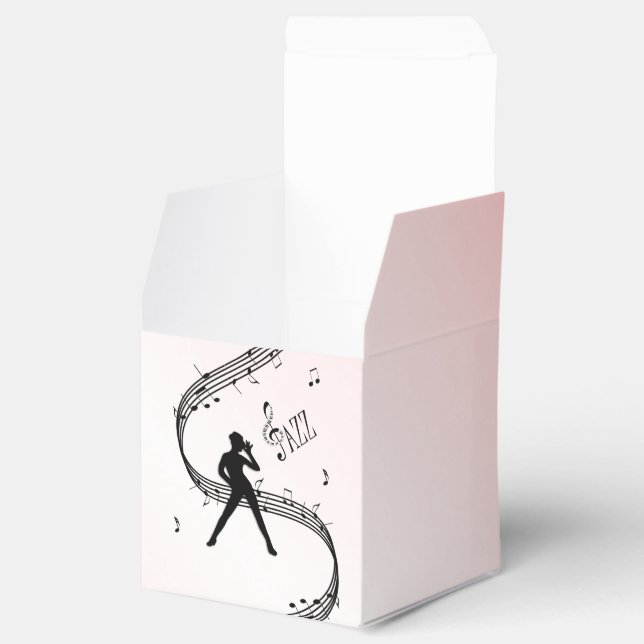Jazz Dance Pink Music Favor Boxes (Opened)
