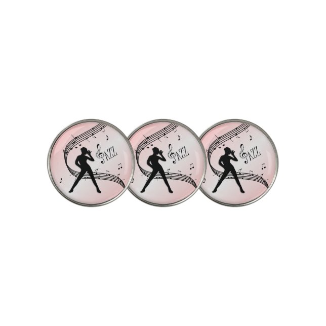 Jazz Dance Pink Music  Golf Ball Marker (3 Up)