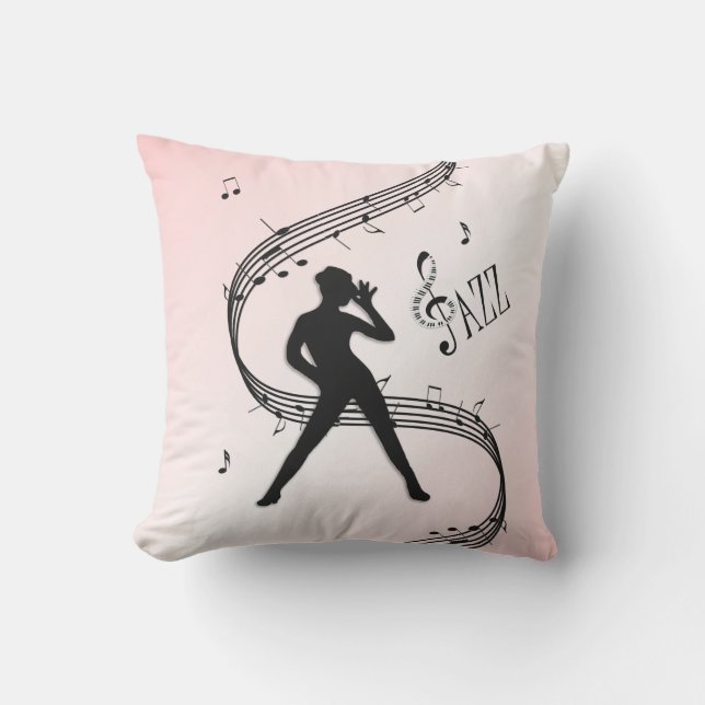 Jazz Dance Pink Music  Outdoor Pillow (Front)