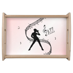 Jazz Dance Pink Music Serving Tray