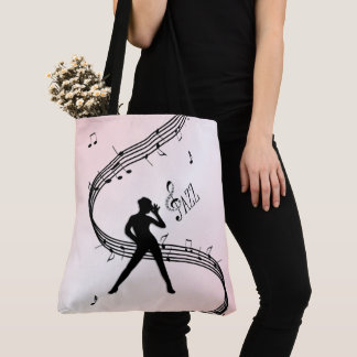 Jazz Dance Pink Music Tote Bag