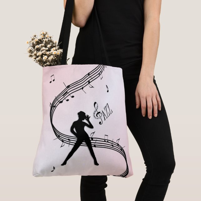 Jazz Dance Pink Music Tote Bag (Close Up)