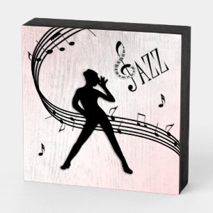 Jazz Dance Pink Music Wooden Box Sign