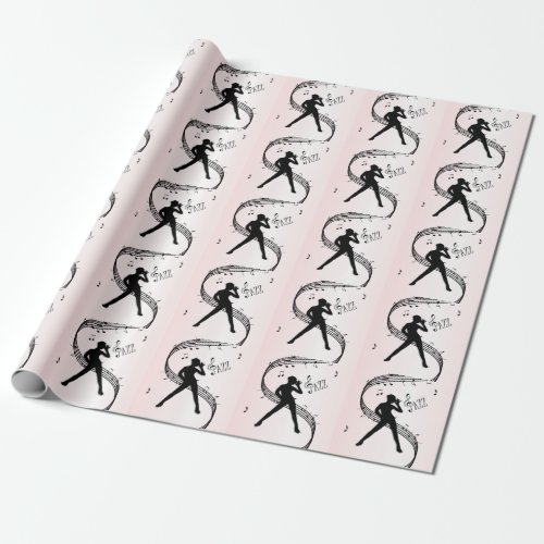 Jazz Dance Pink Music Wrapping Paper