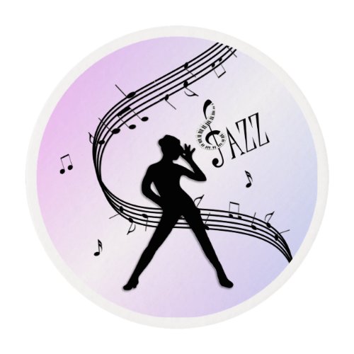 Jazz Dance Purple Music Edible Frosting Rounds