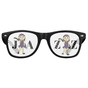 JAZZ Dance Recital Dancer Purple Black Costume Retro Sunglasses