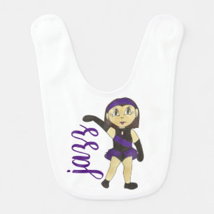 Jazz Dance Recital Purple Costume Girl Dancer Baby Bib