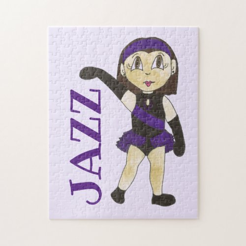 Jazz Dance Recital Purple Costume Girl Dancer Jigsaw Puzzle