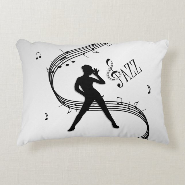 Jazz Dance Silver Accent Pillow (Front)