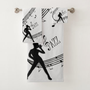 Jazz Dance Silver Bath Towel Set