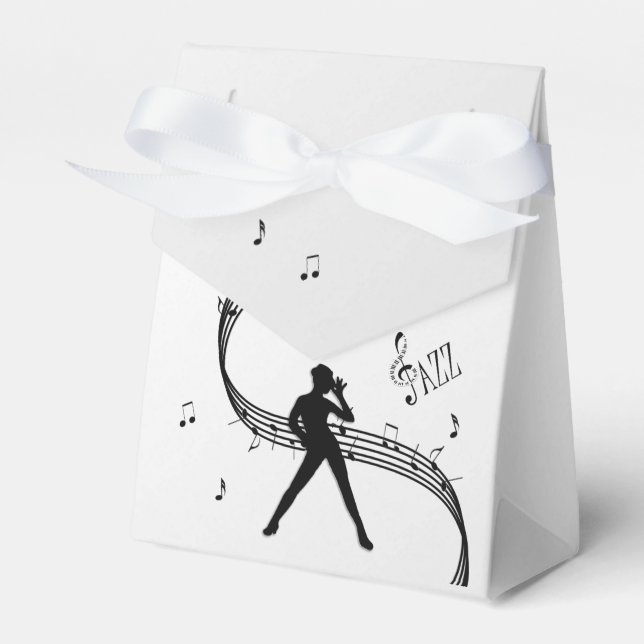 Jazz Dance Silver Favor Boxes (Front Side)