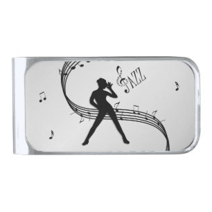 Jazz Dance Silver Finish Money Clip