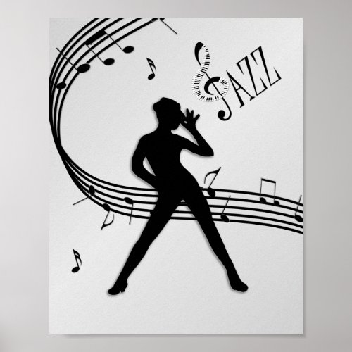 Jazz Dance Silver Poster