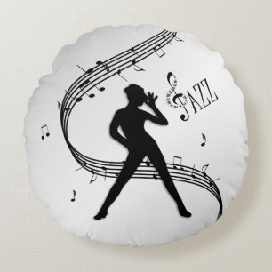 Jazz Dance Silver Round Pillow