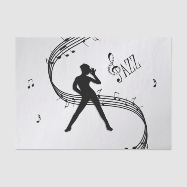 Jazz Dance Silver Tissue Paper (Front)