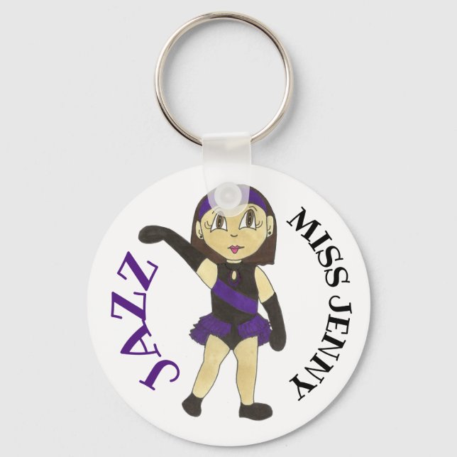 Jazz Dance Teacher Personalized Recital Gift Keychain (Front)