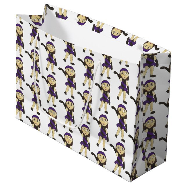 Jazz Dance Teacher Recital Purple Costume Girl Large Gift Bag (Front Angled)