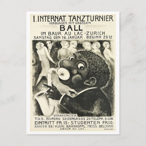 Jazz Dance Tournament German Vintage Postcard