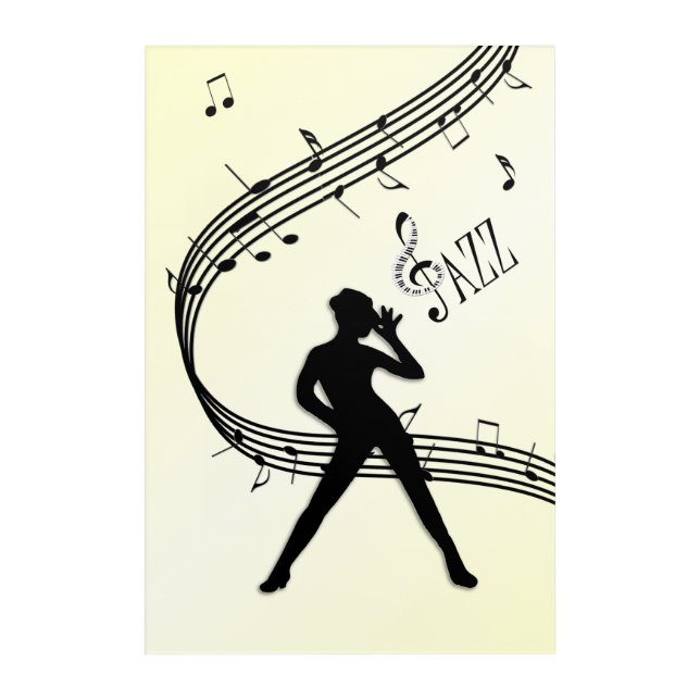 Jazz Dance Yellow Music Acrylic Print (Front)