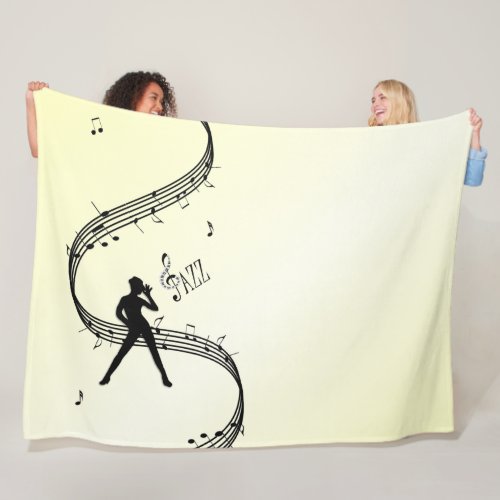 Jazz Dance Yellow Music   Fleece Blanket