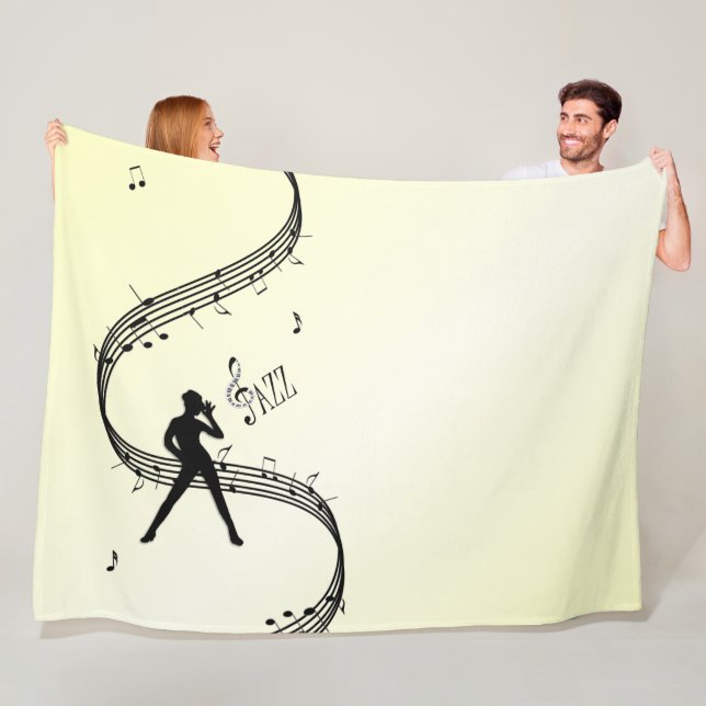 Jazz Dance Yellow Music   Fleece Blanket (In Situ)
