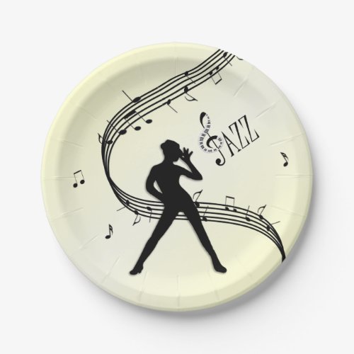 Jazz Dance Yellow Music   Paper Plates