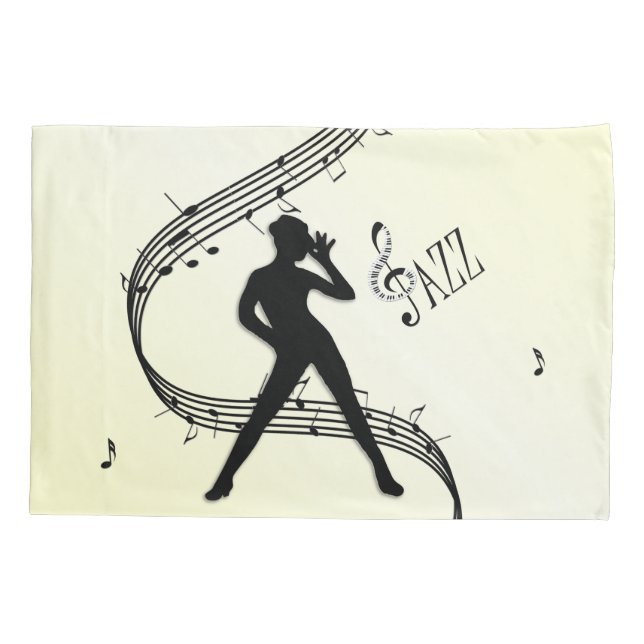 Jazz Dance Yellow Music  Pillow Case (Back)